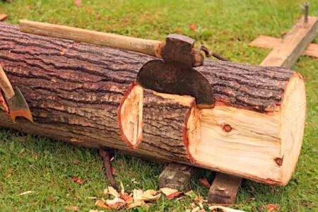 MOTHER's Bi-Monthly Almanac: Building Tree Trunk Stairs, Camp Stool and Hand Hoe Image